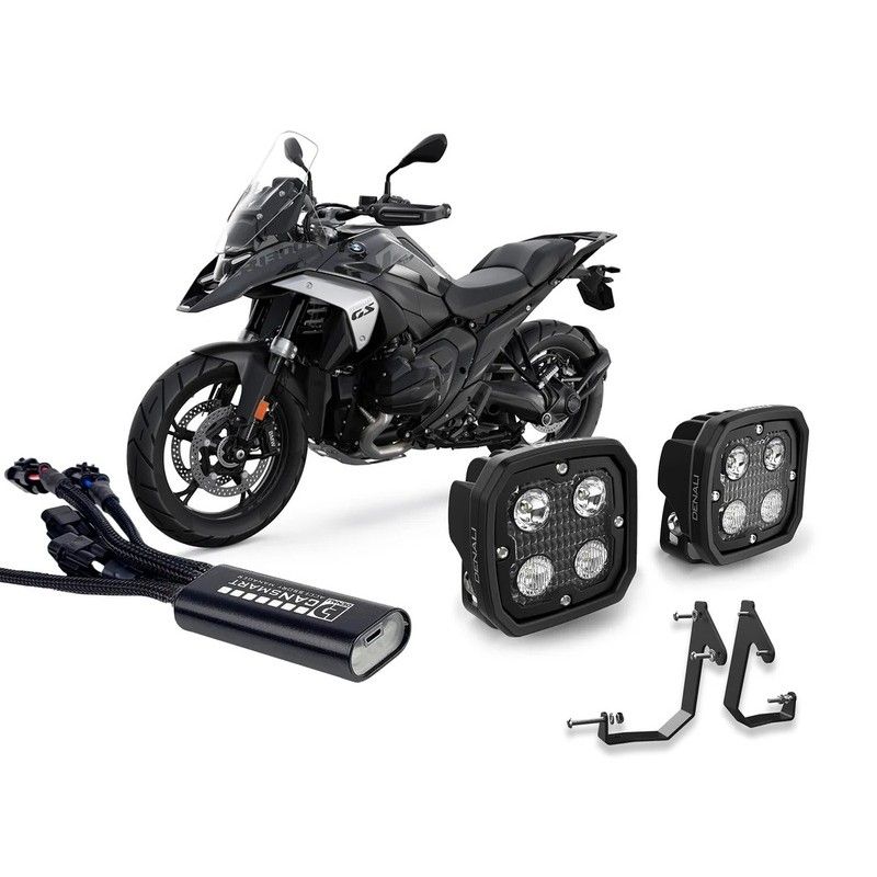 Kit de faro auxiliar LED DENALI D4 DataDim™ con controlador CANsmart™ GEN II y soporte - motoscamaralweb.com