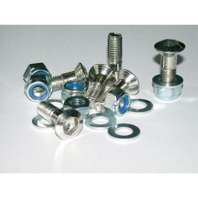 Pack de 6 Tornillos de corona BIHR (con tuercas y arandelas) plata - Cabeza Torx M8x1.00x30mm - motoscamaralweb.com