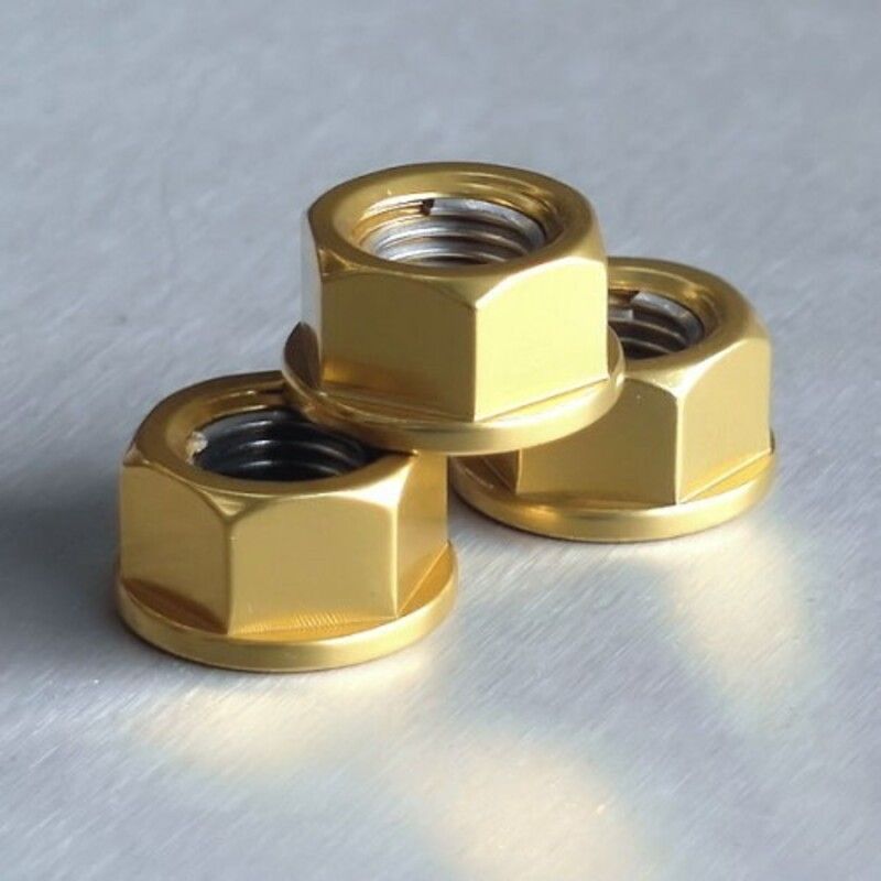Tuerca de Aluminio Pro-Bolt 10mm oro LSPN10G - motoscamaralweb.com