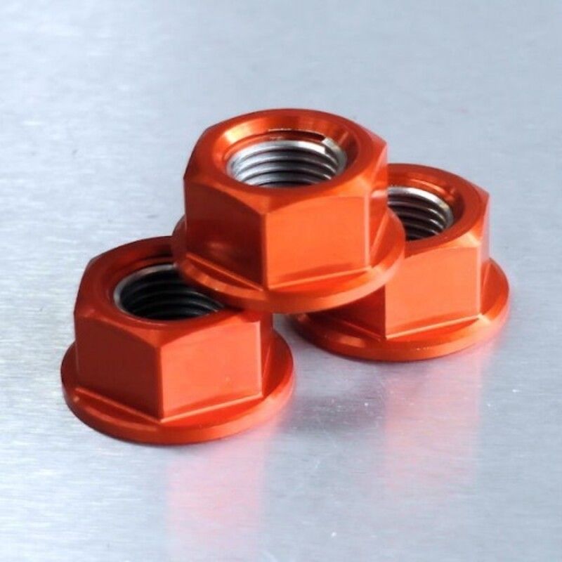 Tuerca de Aluminio Pro-Bolt 12mm naranja LSPN12O - motoscamaralweb.com