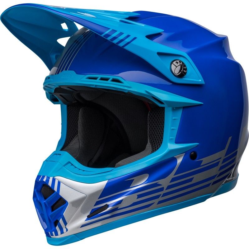 Casco BELL MOTO-9 MIPS LOUVER Gris/Azul. 58-59 / Talla L- motoscamaral