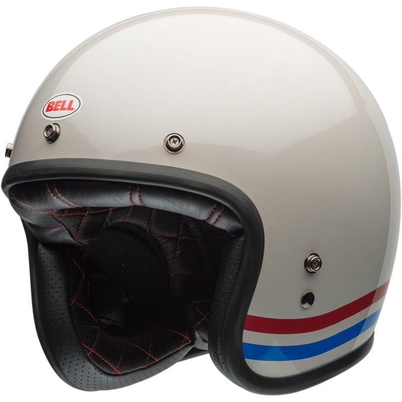 Casco BELL CUSTOM 500 STRIPES Blanco Perla- motoscamaralweb.com