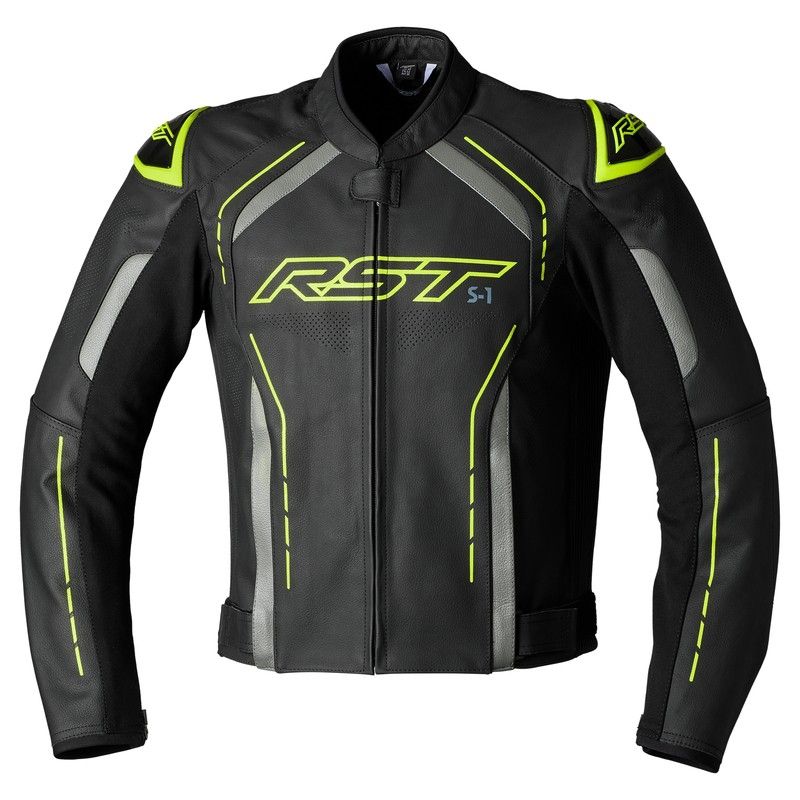 Chaqueta RST S1 cuero hombre - Amarillo Flúor - motoscamaralweb.com