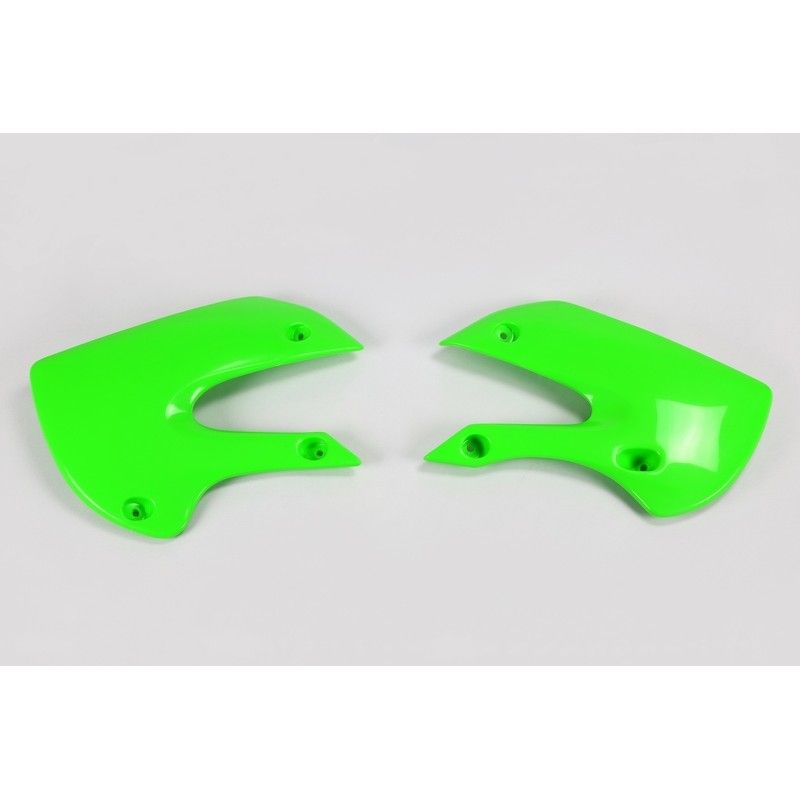 Paneles laterales radiador UFO verde Kawasaki KX65/KLX110 - motoscamaralweb.com