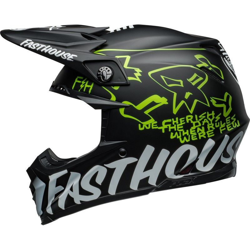Casco BELL Moto-9S Flex - Fasthouse MC Core Matte Black/Yellow- motosc
