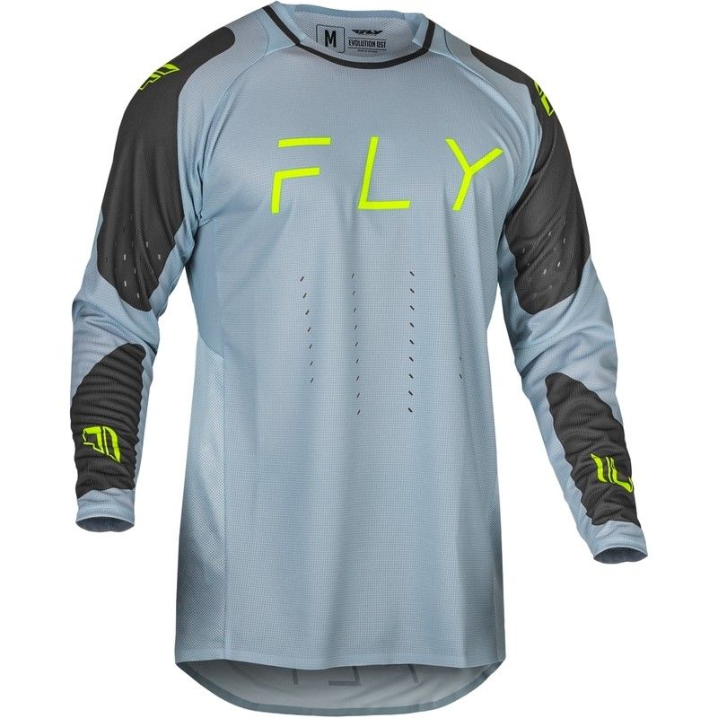 Camiseta FLY RACING Evolution DST - Ice Grey / Antracita / Verde Neón - motoscamaralweb.com