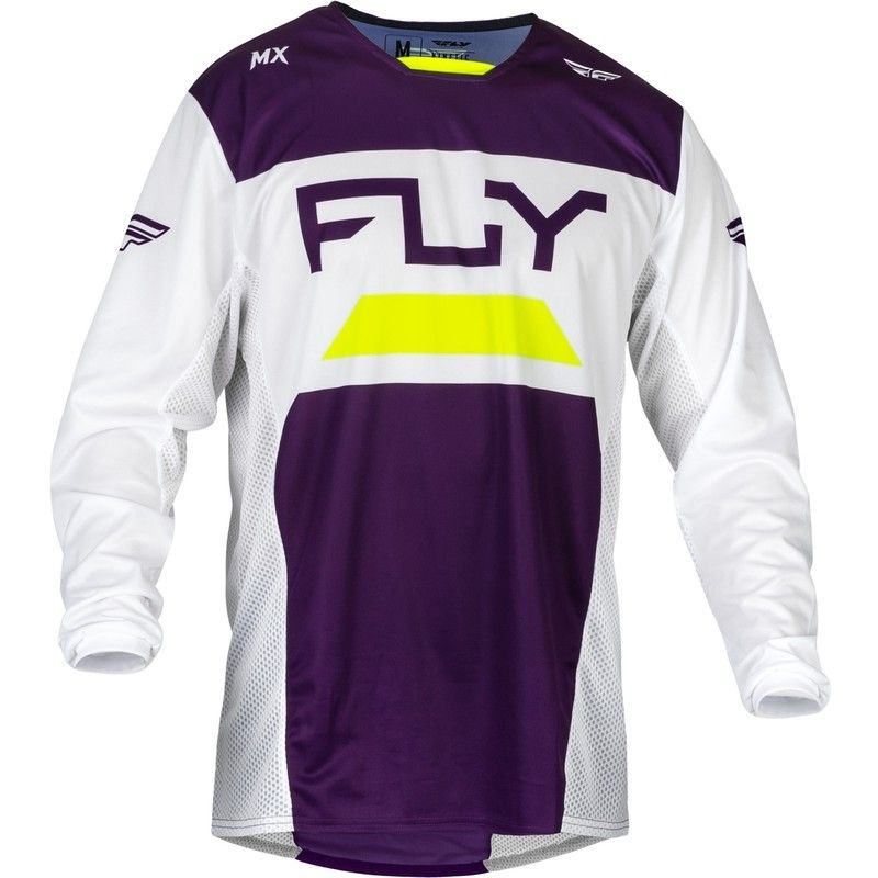 Camiseta FLY RACING Kinetic Reload - Deep Purple / Blanco / Hi-Vis - motoscamaralweb.com