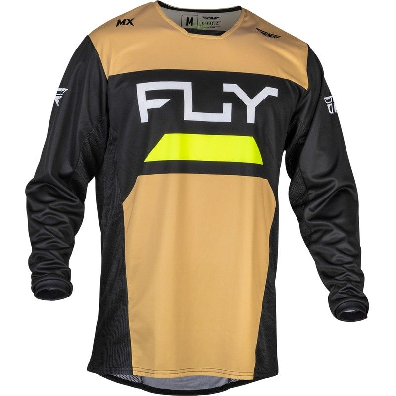 Camiseta FLY RACING Kinetic Reload - Caqui / Negro / Hi-Vis - motoscamaralweb.com