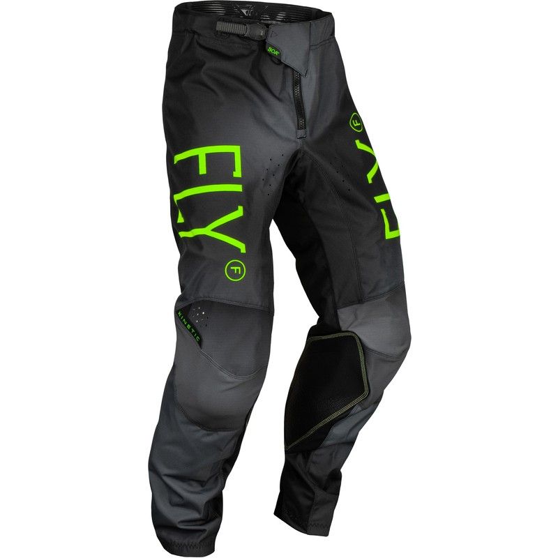 Pantalón infantil FLY RACING Kinetic Prodigy - Antracita / Verde Neón / True Blue - motoscamaralweb.com