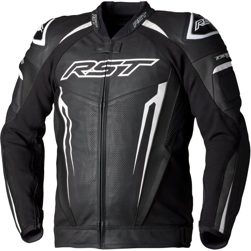 Chaqueta de cuero RST TracTech Evo 5 CE hombre - Negro / Blanco / Negro - motoscamaralweb.com