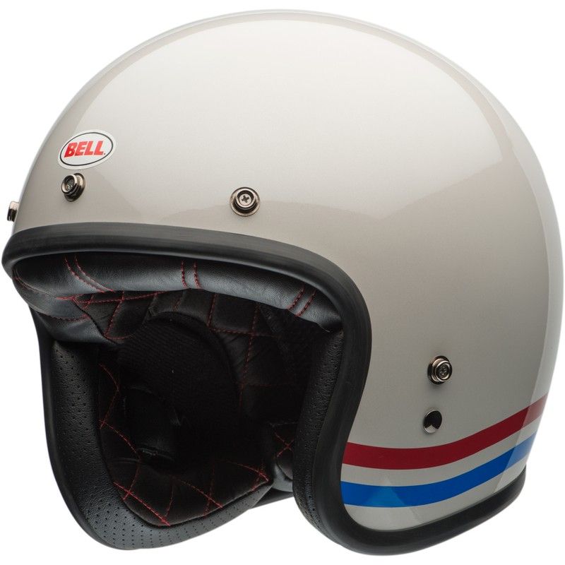 Casco BELL Custom 500 - Stripes Pearl- motoscamaralweb.com