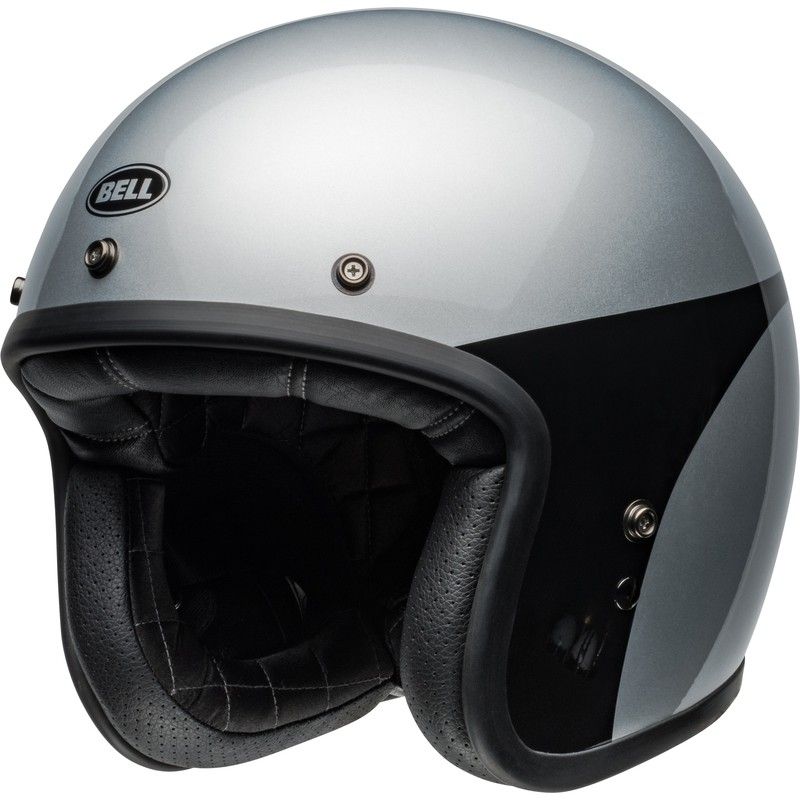 Casco BELL Custom 500 - Chassis Gloss Silver Black- motoscamaralweb.co