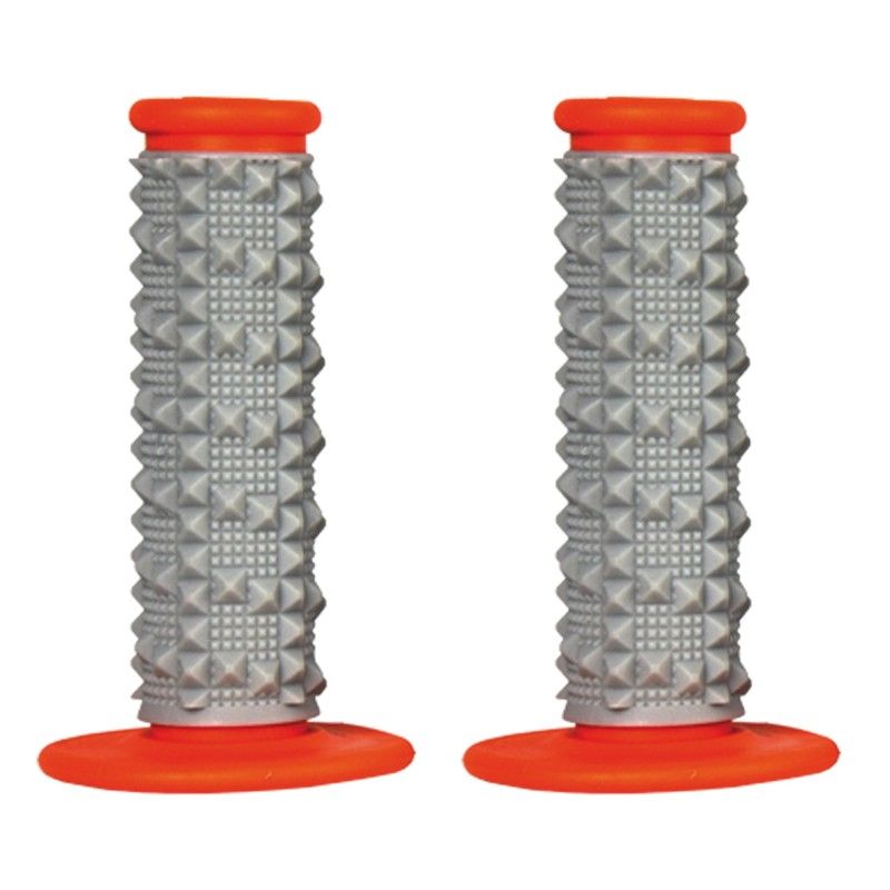 Puños SCAR X2R Dual Density Full Diamond - Gris / Naranja - motoscamaralweb.com