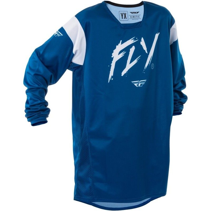 Camiseta infantil FLY RACING Kinetic Stoke - Navy / Blanco - motoscamaralweb.com