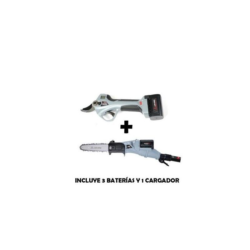 PACK TIJERA PS32 EVO2 + SIERRA HS32 + 3 BATERÍAS + CARGADOR- motoscama