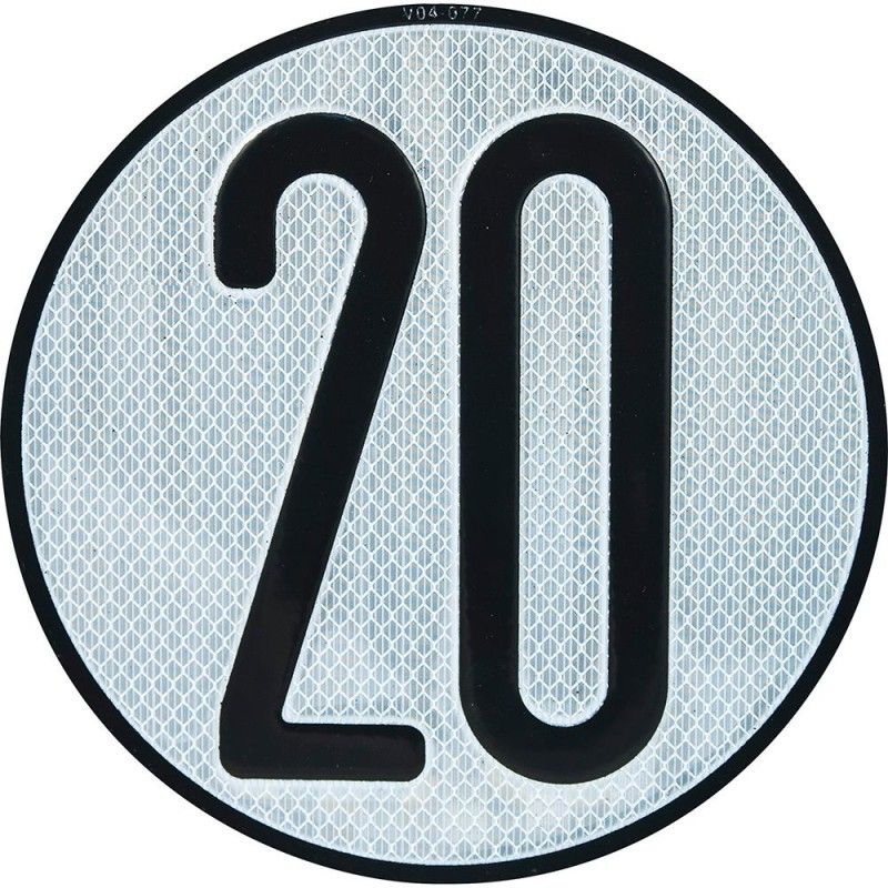 PLACA LIMITES VELOCIDAD 20 KM/H- motoscamaralweb.com