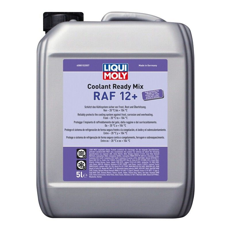 Garrafa de 5L líquido refrigerante anticongelante Liqui Moly Coolant Ready Mix RAF 12+ - motoscamaralweb.com