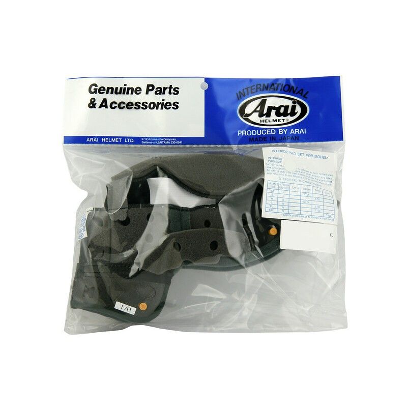 Interior casco ARAI (I/II - XS/S). 7 mm. Gris (Modelos: REBEL/CHASER-V) - motoscamaralweb.com