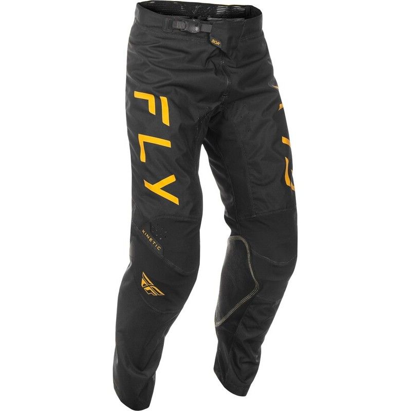 Pantalón FLY RACING Kinetic Center - Negro / Oro - motoscamaralweb.com