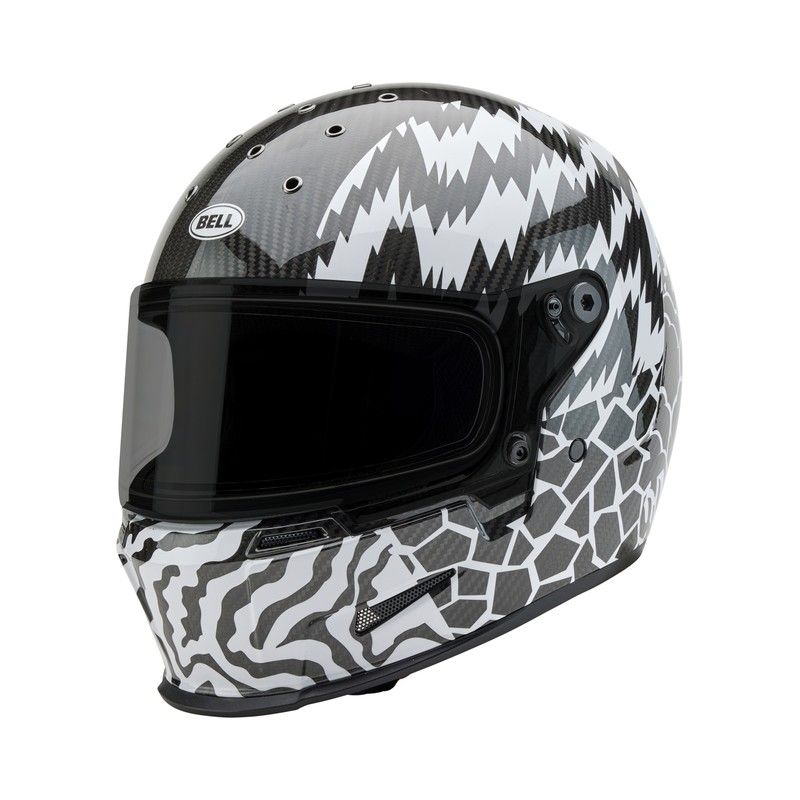Casco BELL Eliminator Carbon - Deathspray Gloss Black/White/Black - motoscamaralweb.com