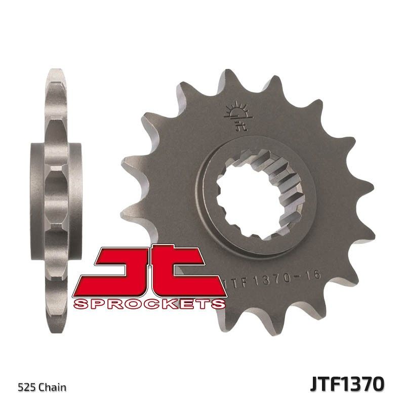 Piñón JT SPROCKETS acero estándar 1370 - Paso 525 - motoscamaralweb.com