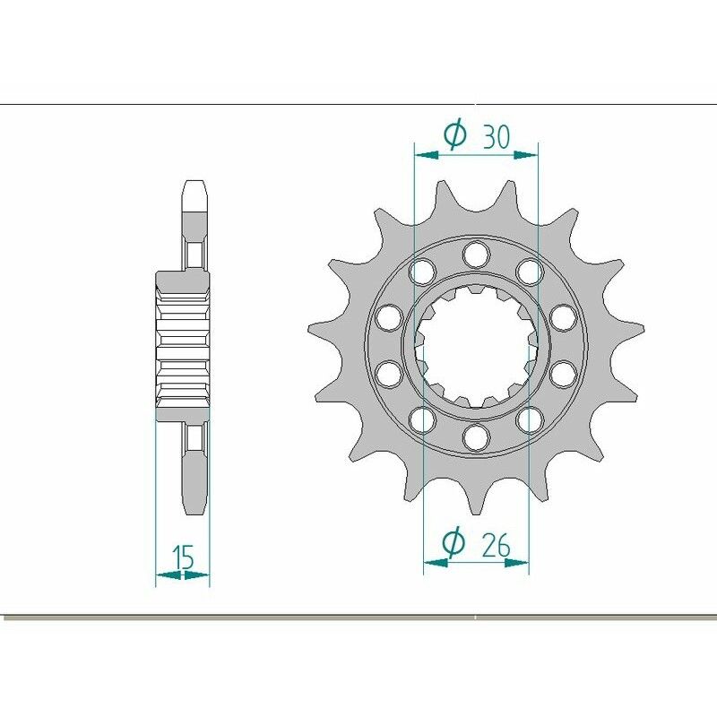 Piñón AFAM acero estándar 166800 - Paso 525 - motoscamaralweb.com