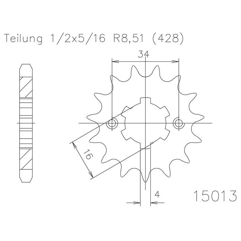 Piñon ESJOT Acero 50-15013 15 dientes - motoscamaralweb.com