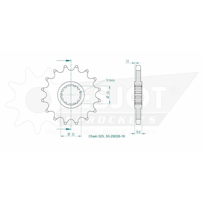 Piñón ESJOT acero 50-29018 15 dientes - motoscamaralweb.com