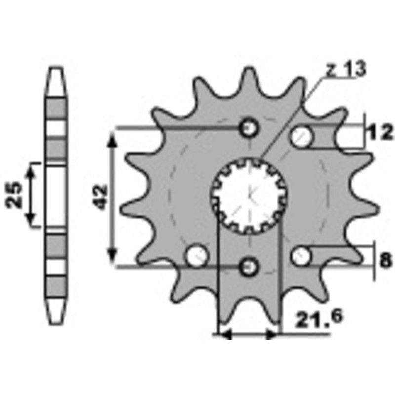 Piñón PBR acero estándar 2080 - 530 - motoscamaralweb.com