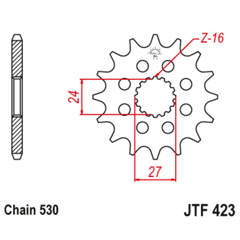 Piñón con goma anti-ruido JT SPROCKETS acero 423 - 530 - motoscamaralweb.com