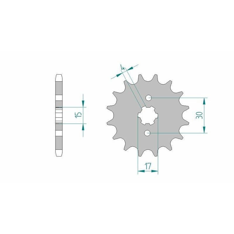 Piñón AFAM acero estándar 20107 - Paso 428 - motoscamaralweb.com