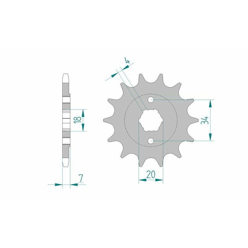 Piñón AFAM acero estándar 20202 - Paso 520 - motoscamaralweb.com