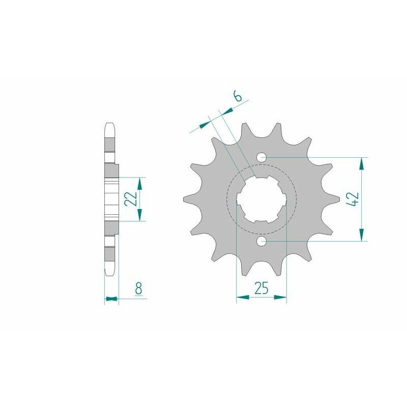 Piñón AFAM acero estándar 20500 - Paso 520 - motoscamaralweb.com