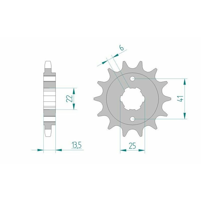 Piñón AFAM acero estándar 20506 - Paso 525 - motoscamaralweb.com