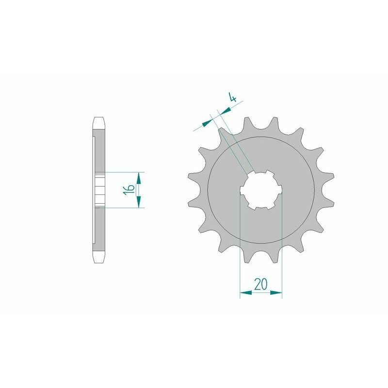 Piñón AFAM acero estándar 24100 - Paso 428 - motoscamaralweb.com