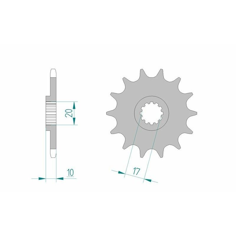 Piñón AFAM acero estándar 64201 - Paso 520 - motoscamaralweb.com