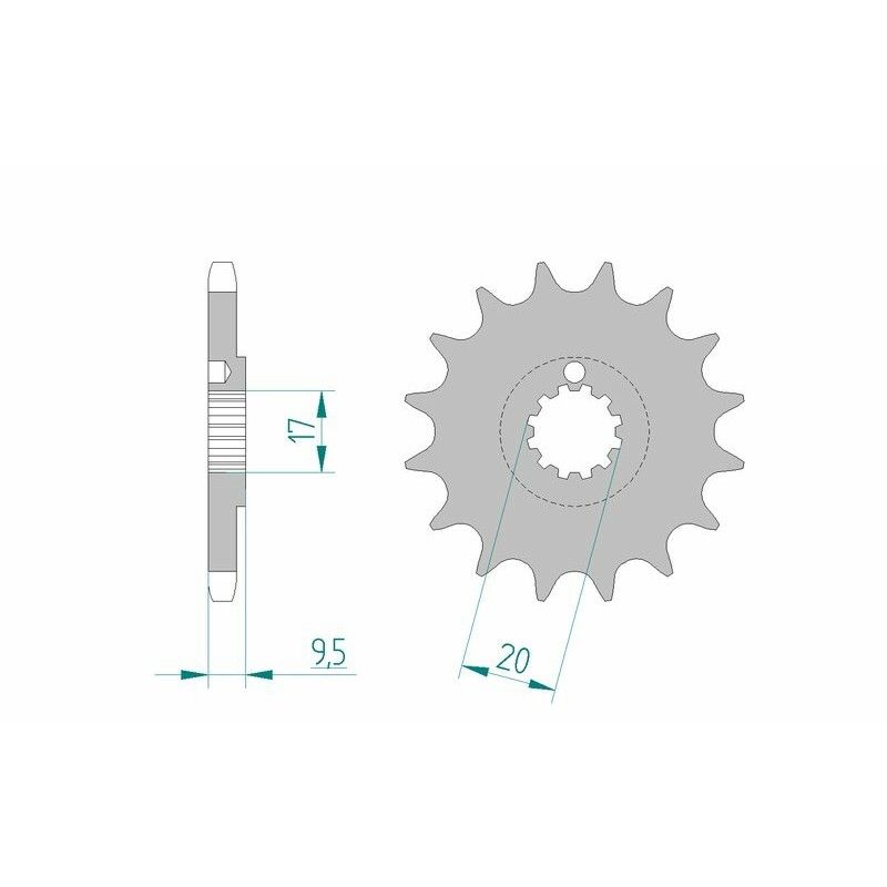 Piñón AFAM acero estándar 94202 - Paso 428 - motoscamaralweb.com