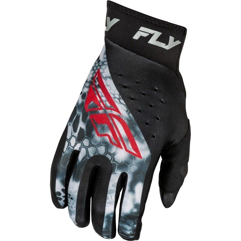 Guantes FLY RACING Pro Lite Kryptek - Negro / Rojo / Gris - motoscamaralweb.com