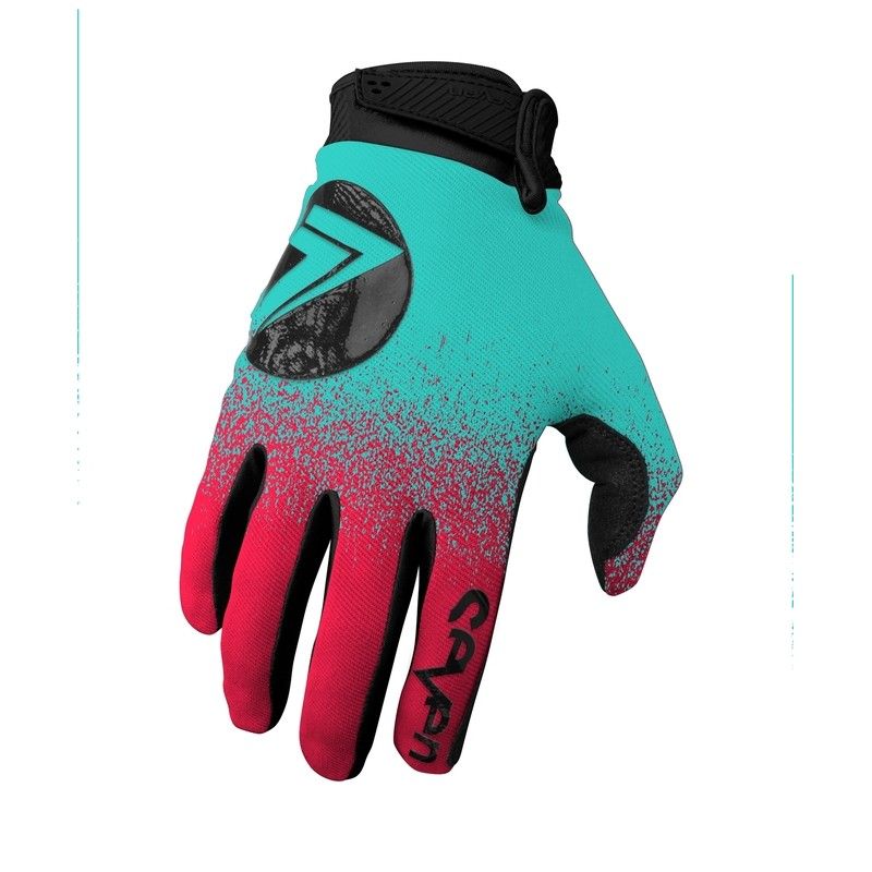 Guantes SEVEN Annex 7 DOT - Rojo flúor / Azul - motoscamaralweb.com