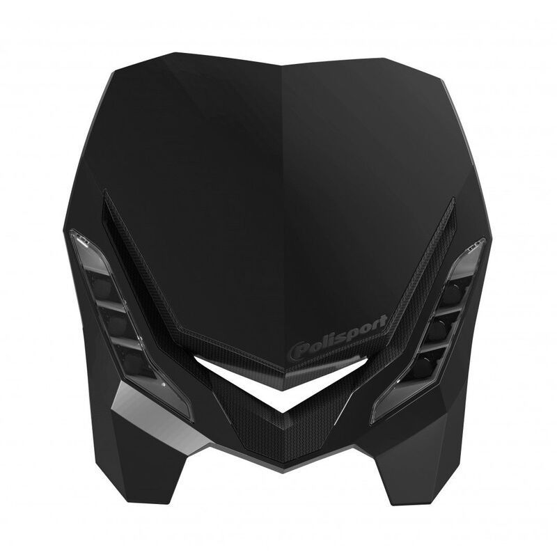 Careta con faro POLISPORT E-Blaze negra - motoscamaralweb.com