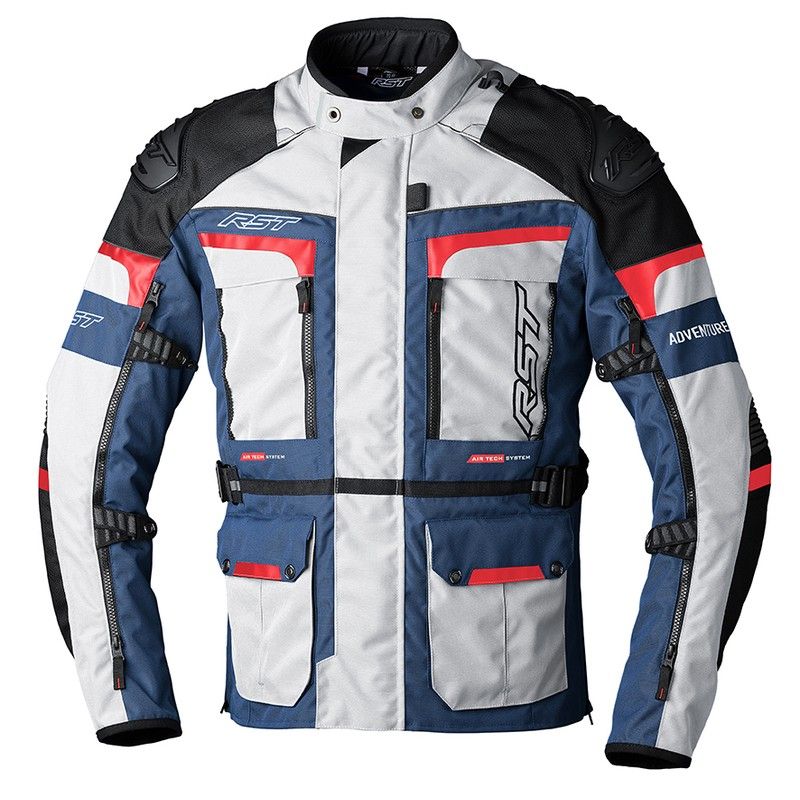 Chaqueta textil RST Pro Series Adventure-X CE hombre - Plata / Azul / Rojo - motoscamaralweb.com