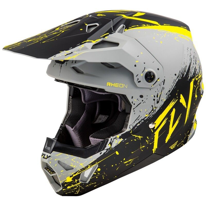 Casco FLY RACING Formula CP Manic - Gris mate / Negro / Amarillo - motoscamaralweb.com