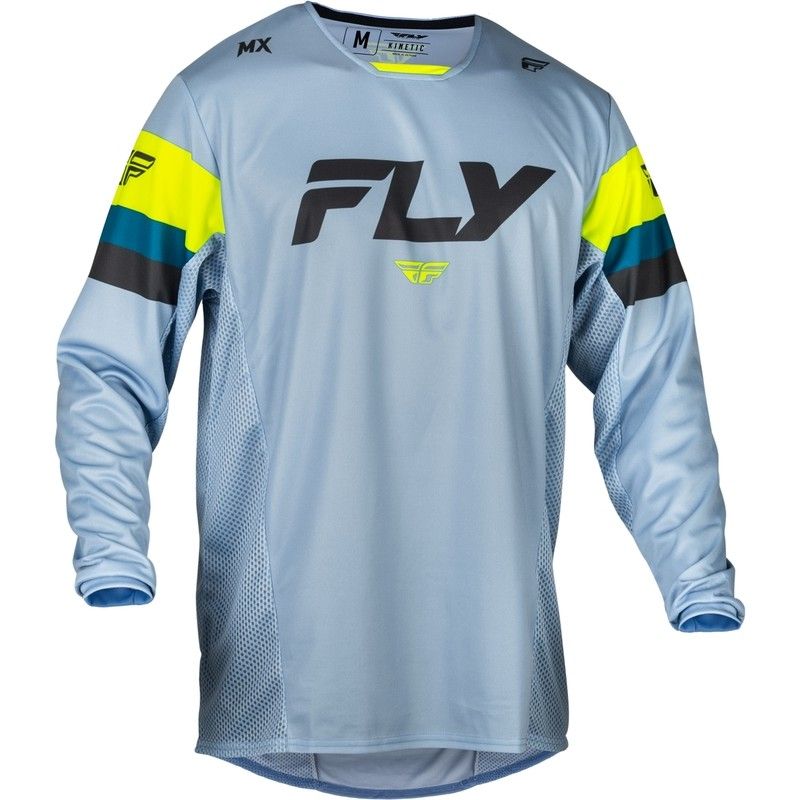 Camiseta FLY RACING Kinetic Prix - Ice Grey / Antracita / Hi-Vis - motoscamaralweb.com