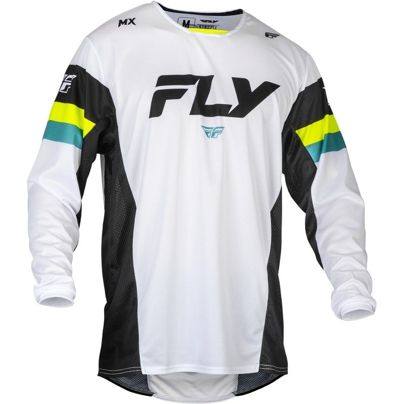 Camiseta FLY RACING Kinetic Prix - Blanco / Negro / Hi-Vis - motoscamaralweb.com