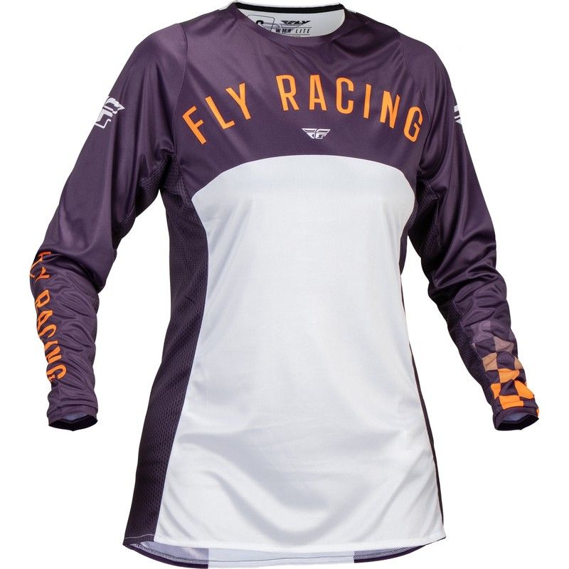 Camiseta mujer FLY RACING Lite - Deep Purple / Blanco / Neon Coral - motoscamaralweb.com