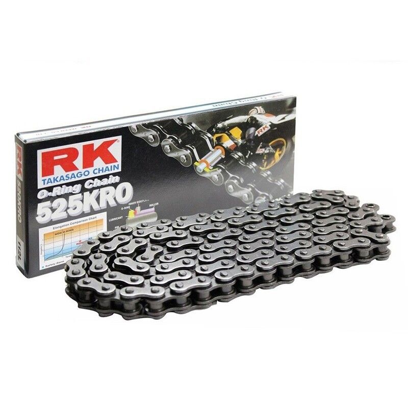 Cadena RK 525KRO con 114 eslabones negro - motoscamaralweb.com