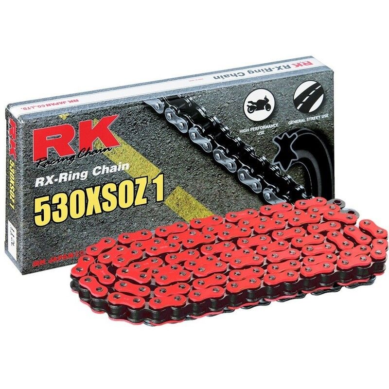 Cadena RK FR530XSOZ1 con 114 eslabones rojo - motoscamaralweb.com
