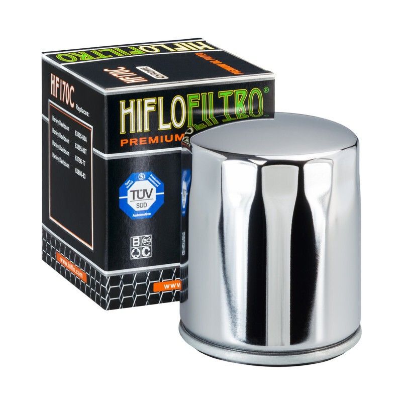 Filtro de aceite HIFLOFILTRO cromo - HF170C - motoscamaralweb.com
