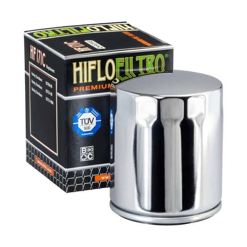 Filtro de aceite HIFLOFILTRO cromo - HF171C - motoscamaralweb.com