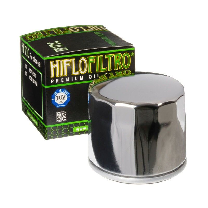 Filtro de aceite HIFLOFILTRO cromo - HF172C - motoscamaralweb.com